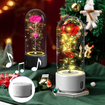 Creative 2 In 1 Rose Flowers LED Light And Bluetooth-compatible