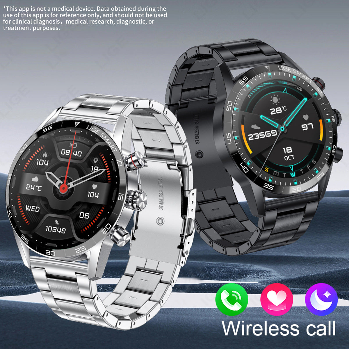 Smart Blood Pressure Heart Rate Bluetooth Multifunctional watch